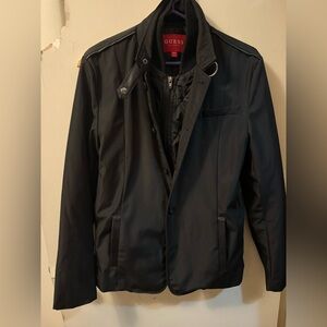 Black Padded Sport Coat with zippered inset.